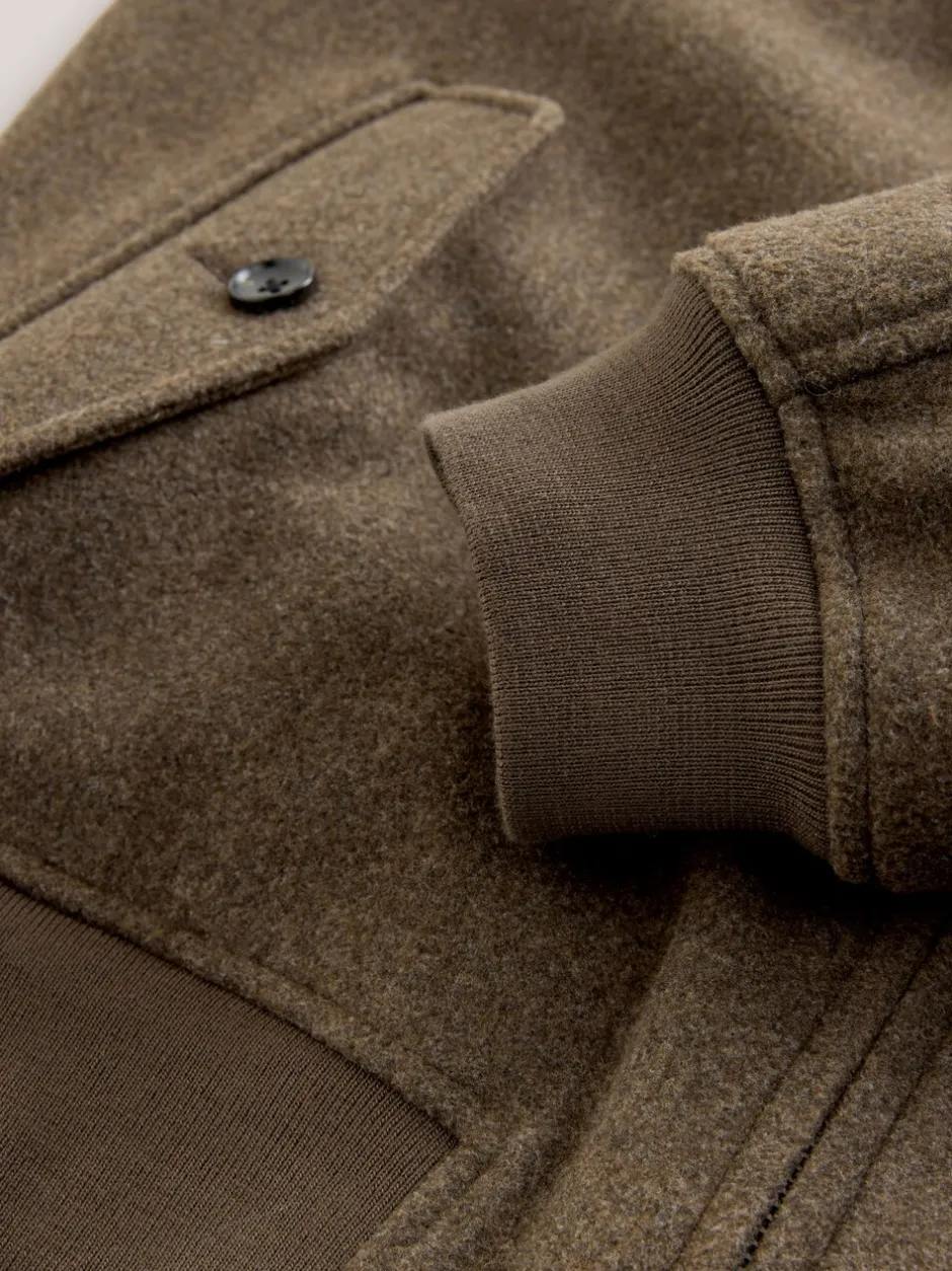 Jassen En Jacks*Next Neutraal - Wool Look Borg Lined Harrington Jacket