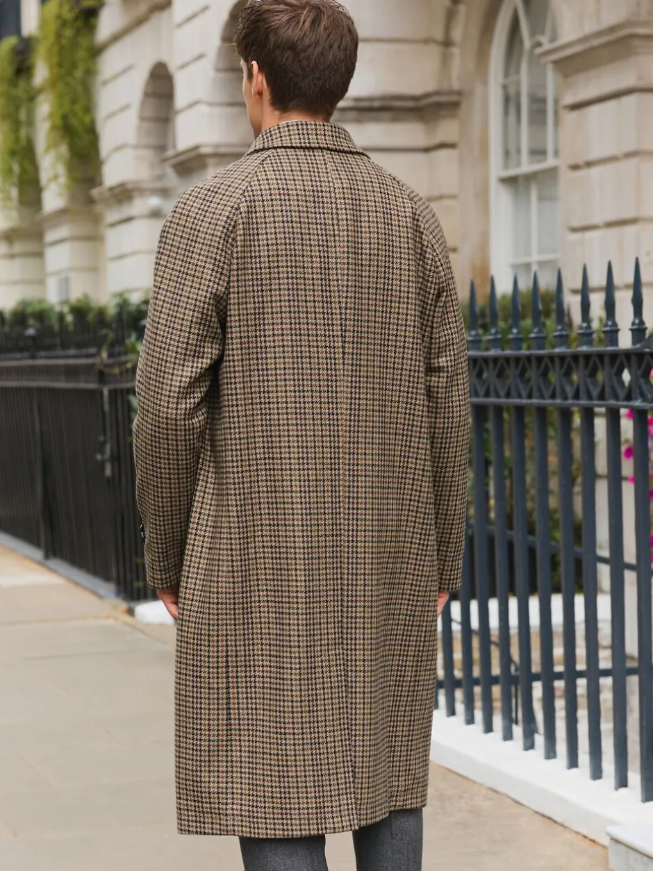 Jassen En Jacks|Next Neutraal - Wool Rich Italian Fabric Dogtooth Check Coat