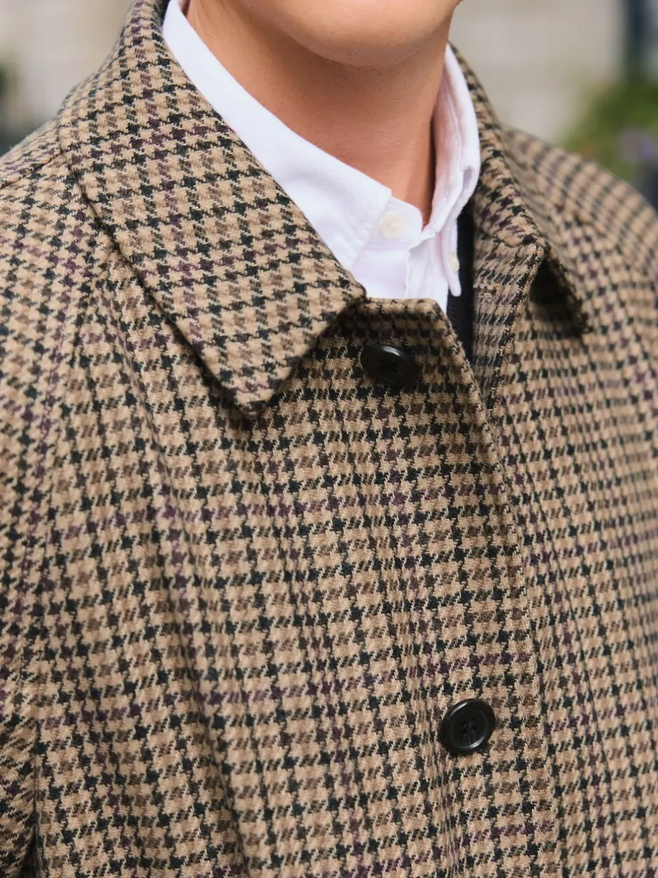 Jassen En Jacks|Next Neutraal - Wool Rich Italian Fabric Dogtooth Check Coat