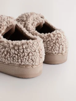 Pantoffels*Next - Warm gevoerde pantoffels met kuipzool Neutraal borg