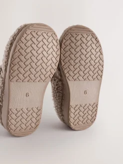 Pantoffels*Next - Warm gevoerde pantoffels met kuipzool Neutraal borg