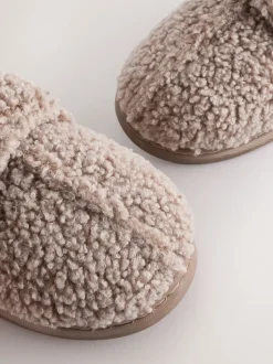 Pantoffels*Next - Warm gevoerde pantoffels met kuipzool Neutraal borg