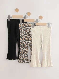 Broeken En Leggings*Next Neutraal dierenprint - Flare leggings 3 stuks (3mnd-7jr)