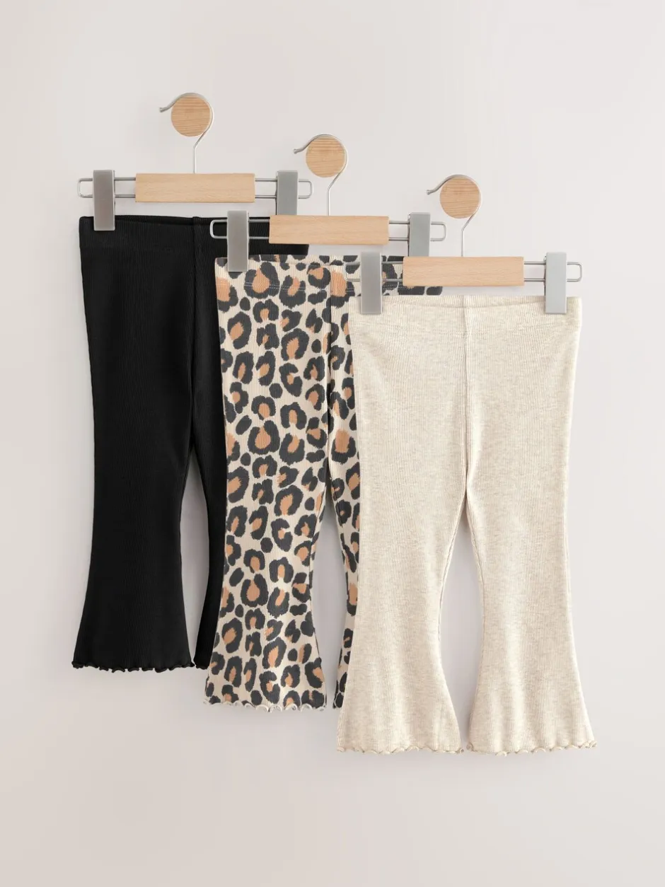 Broeken En Leggings*Next Neutraal dierenprint - Flare leggings 3 stuks (3mnd-7jr)