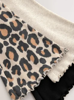Broeken En Leggings*Next Neutraal dierenprint - Flare leggings 3 stuks (3mnd-7jr)