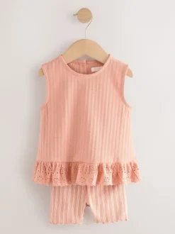 Tops|Shorts En Rokken|Next - Set van 2 hemdjes en shorts (3mnd -7jr) Neutraal fijne print