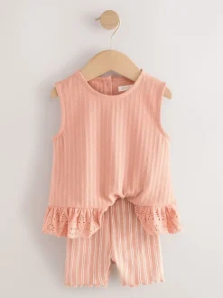 Tops|Shorts En Rokken|Next - Set van 2 hemdjes en shorts (3mnd -7jr) Neutraal fijne print