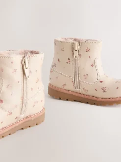Boots*Next Neutraal gebloemd - Chelsea enkellaarsjes met rits en kwastjes