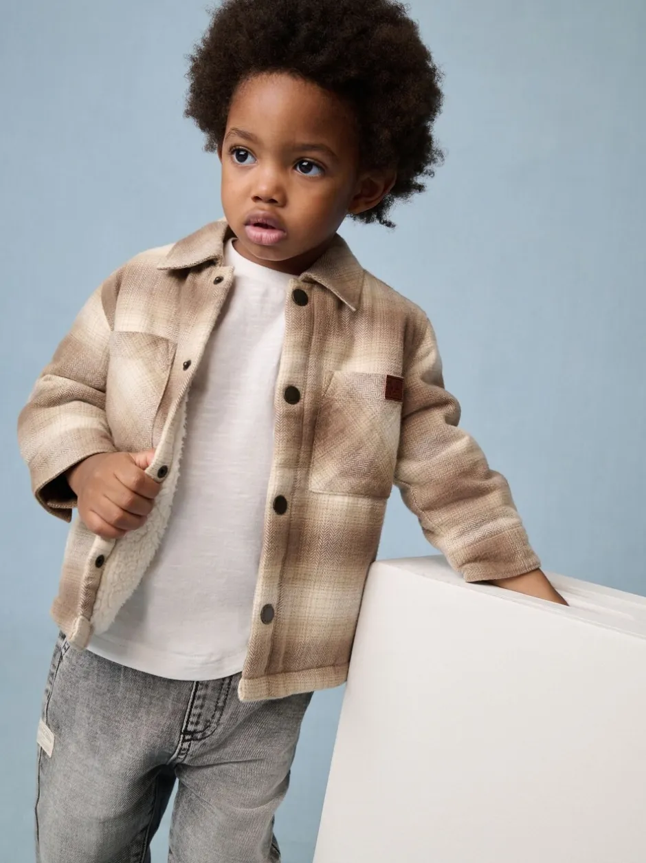 Jassen, Jacks En Kinderwagenpakjes|Jassen En Jacks*Next - Geruite shacket met borgvoering (3mnd -7jr) Neutraal geruit