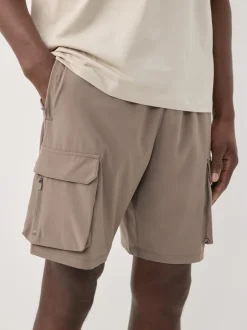 Shorts|Next - Active cargo gym trainingshorts Neutraal kiezelkleurig