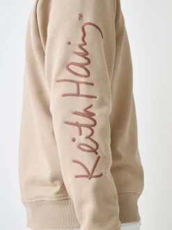 Sweaters En Hoody´S|Sweaters En Hoody´S*Next Neutraal kiezelkleurig - Keith Haring Licence Graphic Print Quarter Zip Neck Sweatshirt