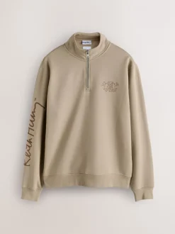 Sweaters En Hoody´S|Sweaters En Hoody´S*Next Neutraal kiezelkleurig - Keith Haring Licence Graphic Print Quarter Zip Neck Sweatshirt