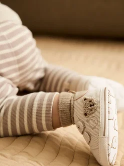 Pantoffels|Next - Babysneakers met klittenbandsluiting (0-2mnd) Neutraal met beren