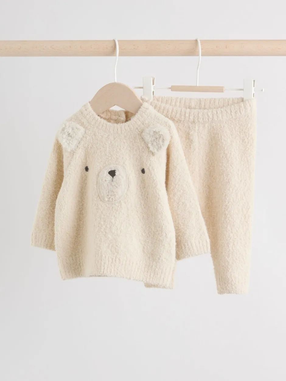 Sets En Combisets|Truien En Breisels*Next Neutraal met beren - Set van gebreide top en legging (0mnd -2jr)