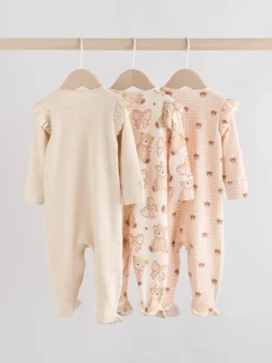Babypakjes En Babypyjama's|Next - Verpakking van 3 babypyjama's met tweewegrits (0-2jr) Neutraal met beren