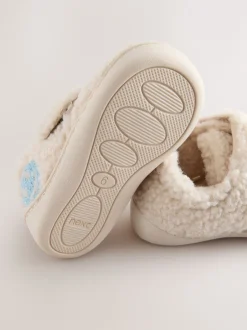 Pantoffels|Next Neutraal met blije gezicht-print - Warm gevoerde pantoffels met kuipzool