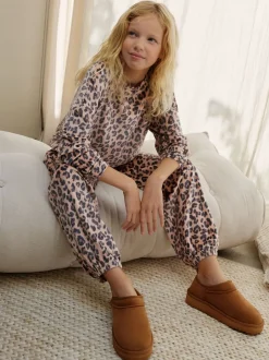 Nachtkleding En Pyjama's|Pyjama's*Next Neutraal met dieren - Behaaglijke fleece pyjama (3-16 jr)
