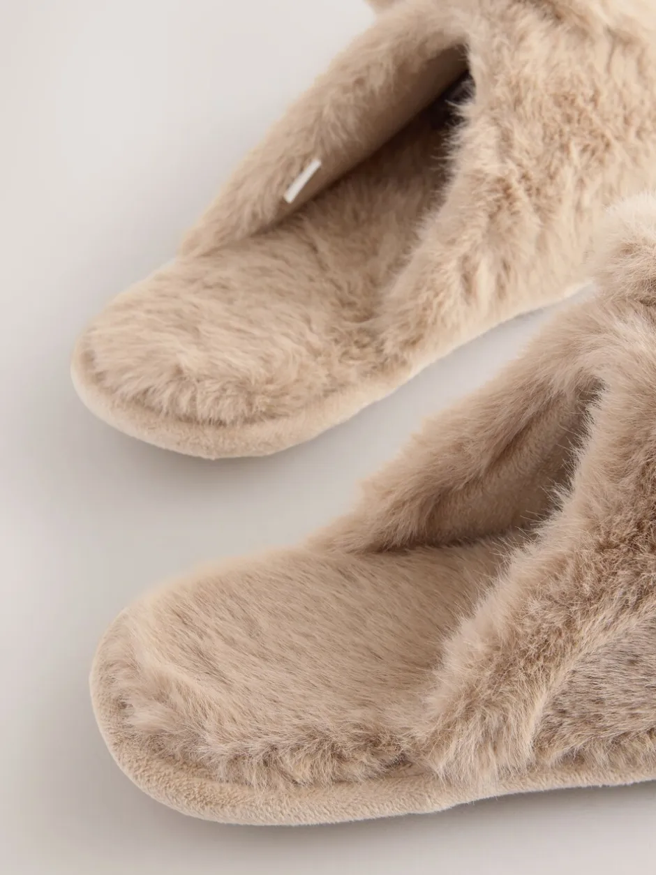 Pantoffels*Next Neutraal met konijnenprint - Pantoffelmuiltjes