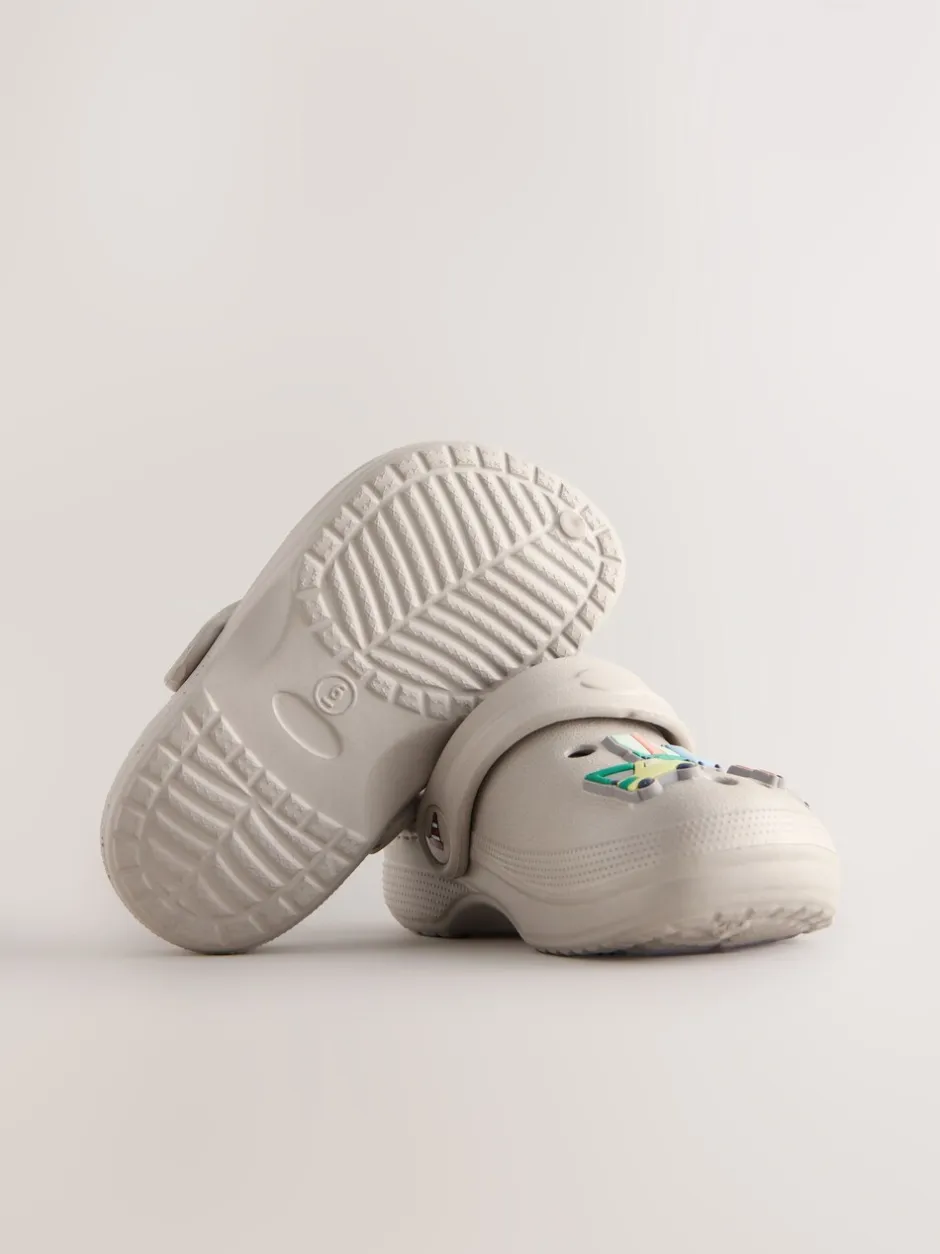 Pantoffels|Next - Warme gevoerde pantoffelklompen Neutraal met transportprint