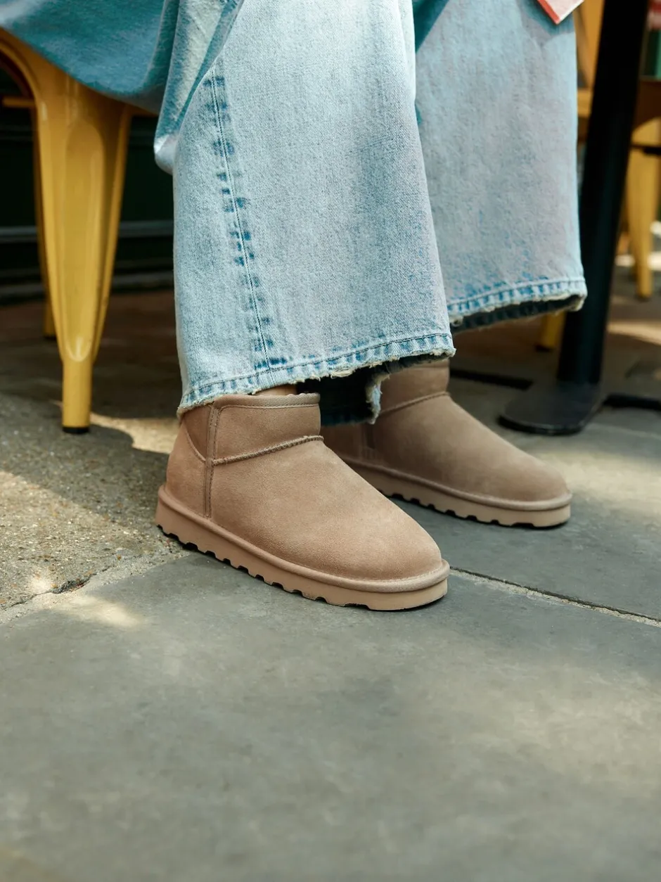 Boots|Next - Waterafstotende enkellaarzen van imitatiebont Neutraal taupe suède