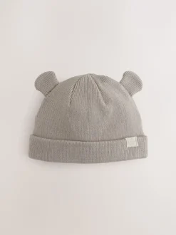 Mutsjes En Antikrabwantjes*Next - 2pack Rib Baby Muts Neutraal/bruin