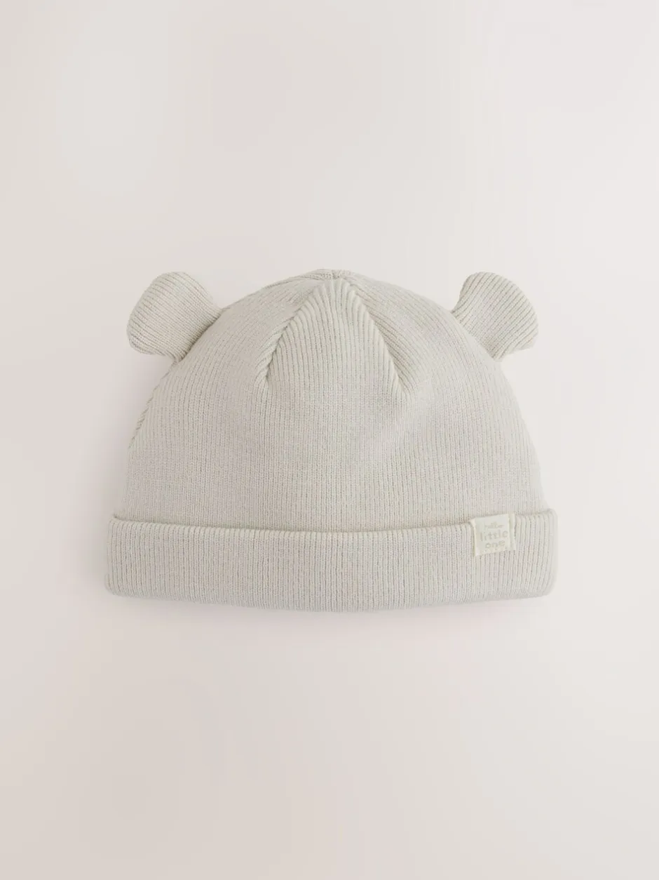 Mutsjes En Antikrabwantjes*Next - 2pack Rib Baby Muts Neutraal/bruin