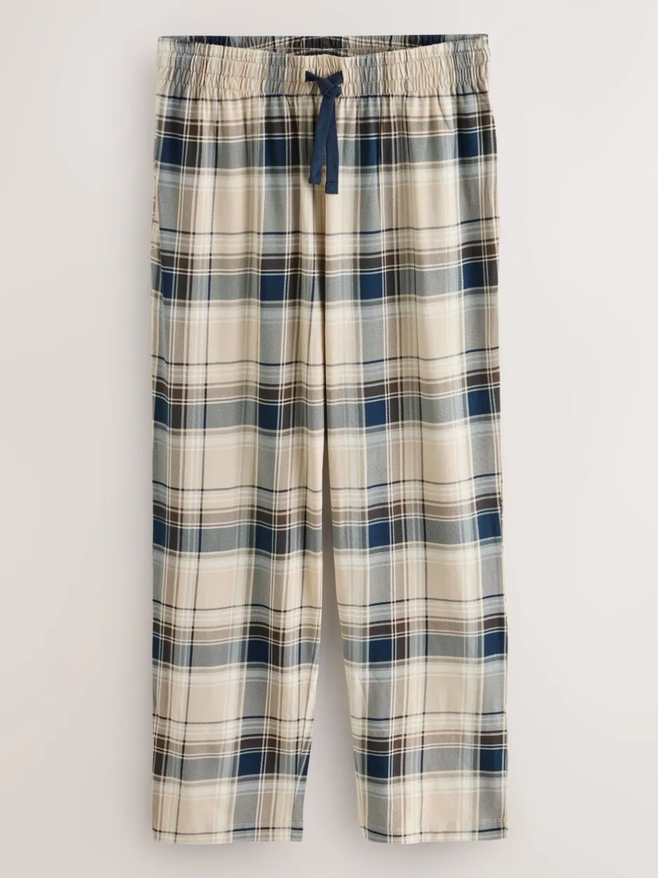 Loungewear|Pyjama's*Next Neutraal/marineblauw - Geruite pyjamaset met korte jersey mouwen 2 stuks