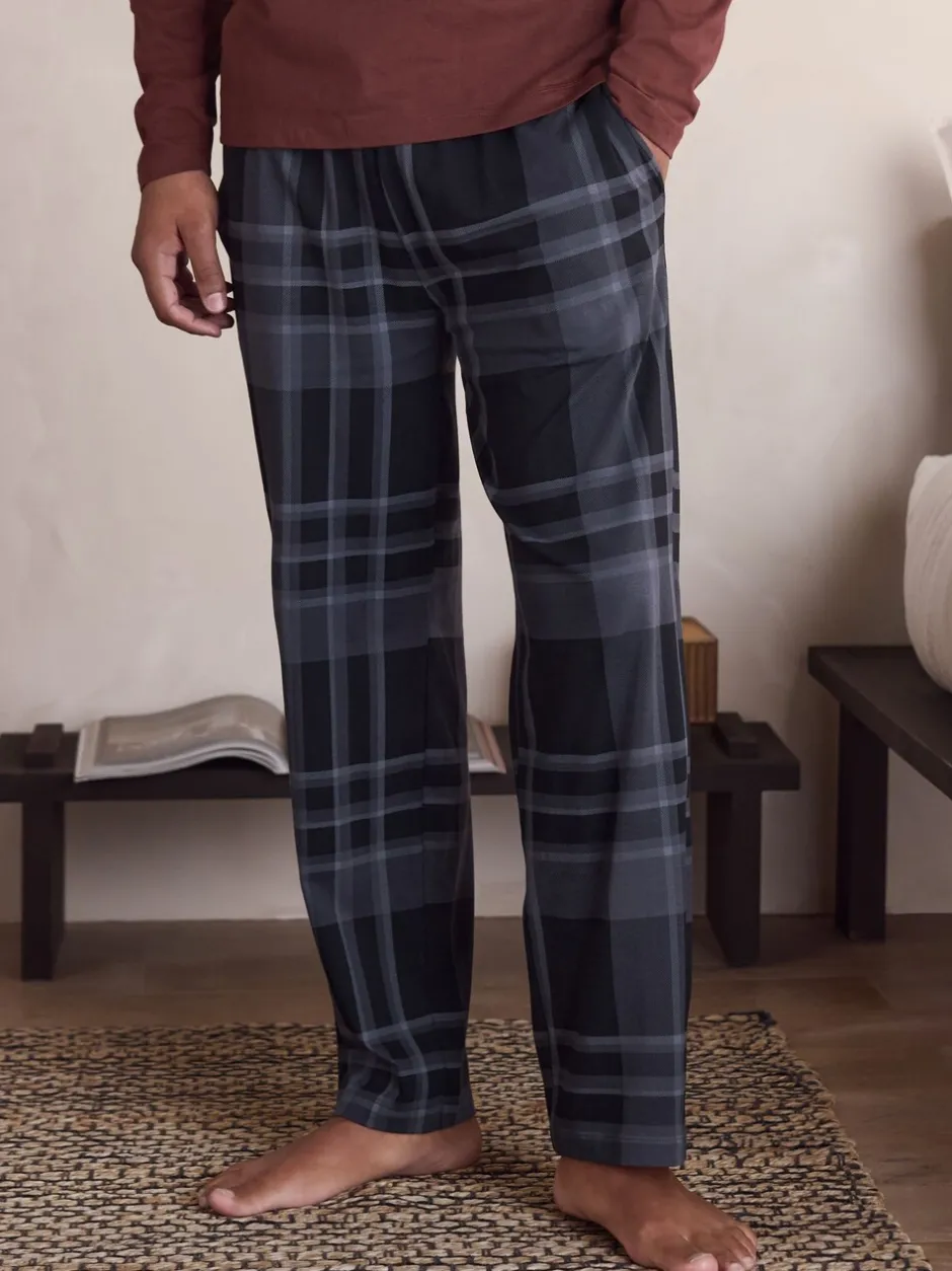 Loungewear|Pyjama's*Next Neutraal/marineblauw - Geruite pyjamaset met korte jersey mouwen 2 stuks