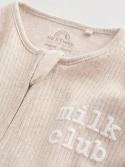 Multipacks|Babypakjes En Babypyjama's|Next Neutral Milkclub - Verpakking van 3 babypyjama's met tweewegrits (0-2jr)