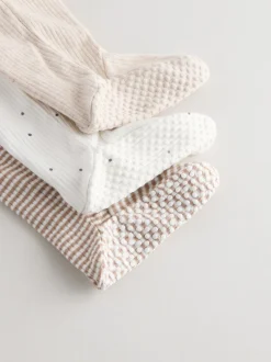 Multipacks|Babypakjes En Babypyjama's|Next Neutral Milkclub - Verpakking van 3 babypyjama's met tweewegrits (0-2jr)