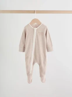 Multipacks|Babypakjes En Babypyjama's|Next Neutral Milkclub - Verpakking van 3 babypyjama's met tweewegrits (0-2jr)