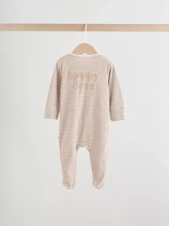 Multipacks|Babypakjes En Babypyjama's|Next Neutral Milkclub - Verpakking van 3 babypyjama's met tweewegrits (0-2jr)