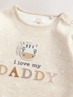 Rompertjes En Hemdjes|Rompertjes En Hemdjes*Next - Set van 1 babyrompertjes Neutral Zebra I Love My Daddy