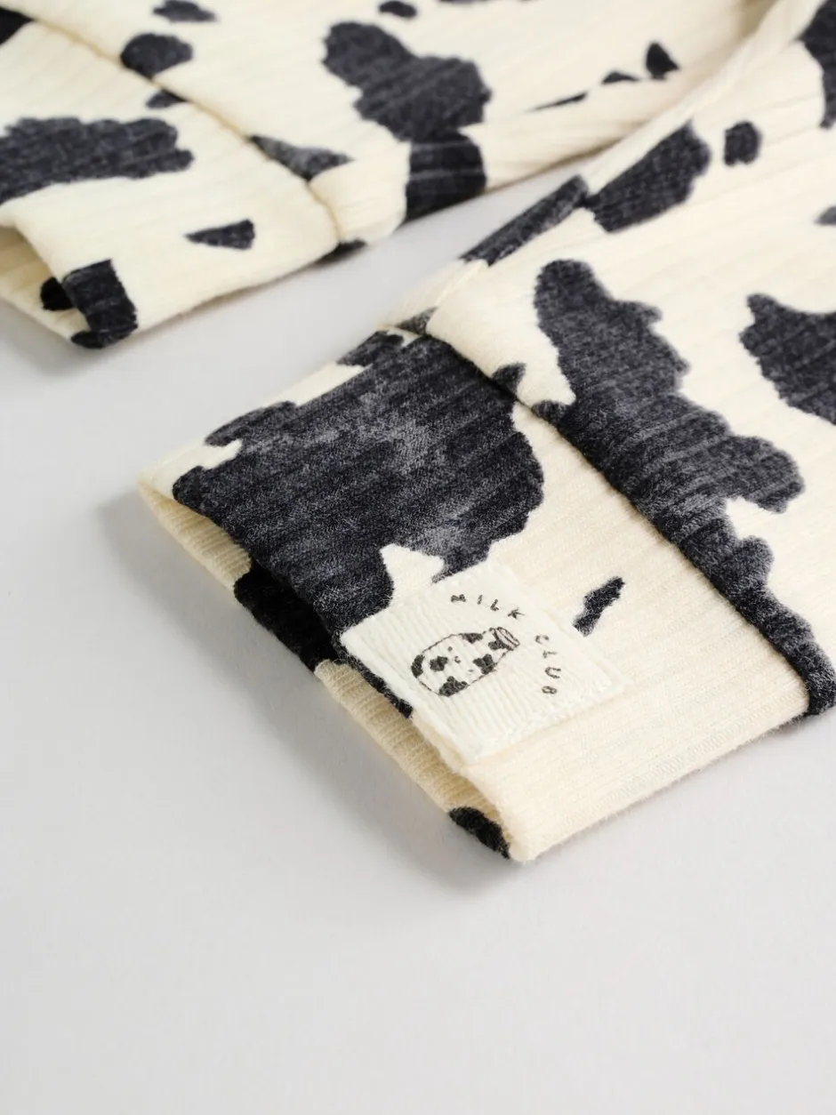 Sets En Combisets|Truien En Breisels|Next Neutral/Cow Milk Club Printed - Sweat and Leggings Baby Set (0mths-2yrs)