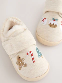 Pantoffels|Next - Warm gevoerde pantoffels met kuipzool Neutrale kerst