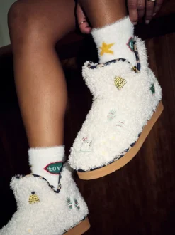 Pantoffels*Never Fully Dressed Embroidery Slipper Boots