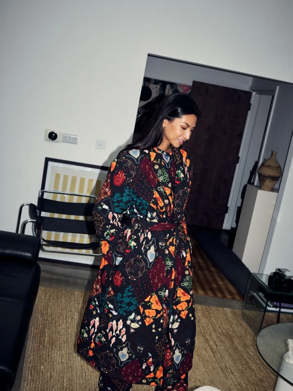 Badjassen*Never Fully Dressed Quilted Robe with Faux Fur Lining