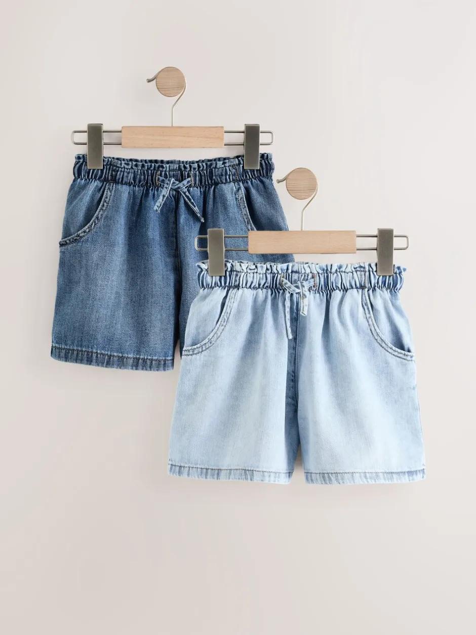Shorts En Rokken|Next Normaal blauw - 100% katoenen denim shorts verpakking van 2 (3 - 16 jr)