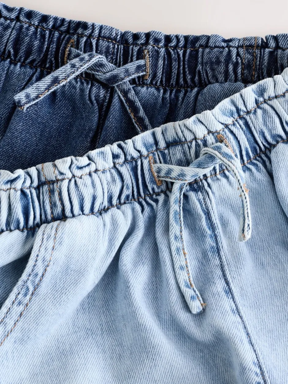Shorts En Rokken|Next Normaal blauw - 100% katoenen denim shorts verpakking van 2 (3 - 16 jr)