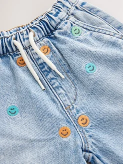 Jeans En Joggingbroeken|Jeans|Next Normaal blauw - 100% katoenen denim jeans met borduursel (3mnd -7jr)