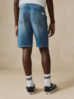 Shorts|Next - Bermuda denim shorts met elastische taille (3 - 16 jr) Normaal blauw