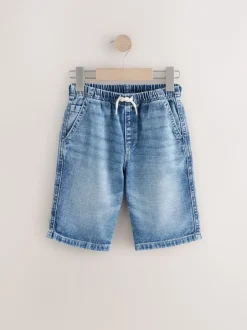 Shorts|Next - Bermuda denim shorts met elastische taille (3 - 16 jr) Normaal blauw