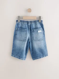Shorts|Next - Bermuda denim shorts met elastische taille (3 - 16 jr) Normaal blauw