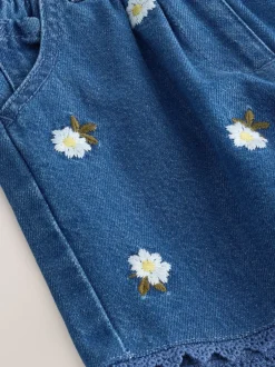 Shorts*Next Normaal blauw - Daisy Embroidered Denim Shorts (3mths-7yrs)