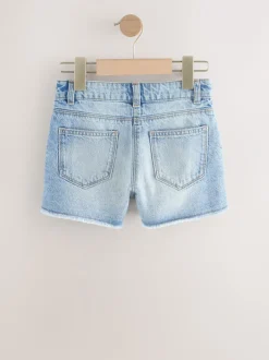 Shorts En Rokken*Next Normaal blauw - Denim shorts met rafels (3-16jr)