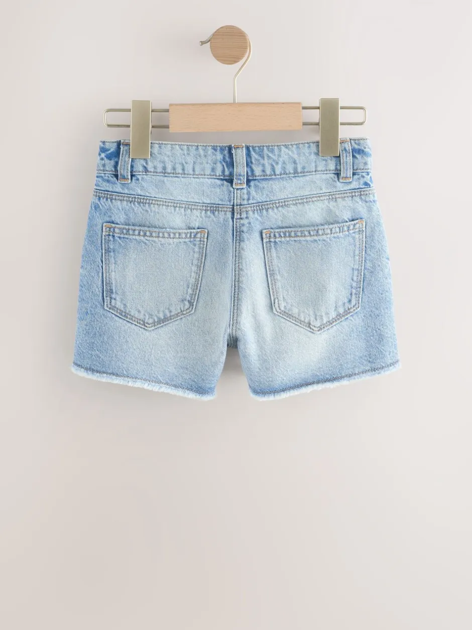 Shorts En Rokken*Next Normaal blauw - Denim shorts met rafels (3-16jr)