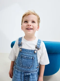 Sets En Combisets|Rompertjes En Tuinbroeken*Next - Denim tuinbroek (3mnd -7jr) Normaal blauw