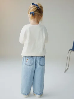 Jeans En Joggingbroeken|Jeans*Next Normaal blauw - Floral Embroidered Jeans (3mths-7yrs)