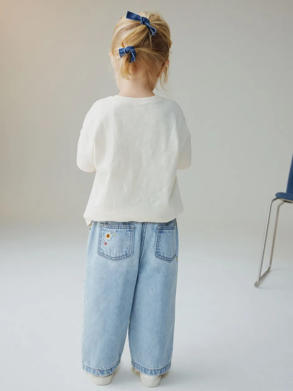 Jeans En Joggingbroeken|Jeans*Next Normaal blauw - Floral Embroidered Jeans (3mths-7yrs)