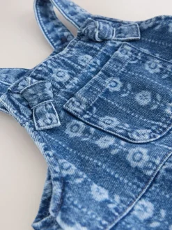 Tuinbroeken|Jumpsuits En Playsuits|Next Normaal blauw - Floral Print Dungarees (3mths-7yrs)